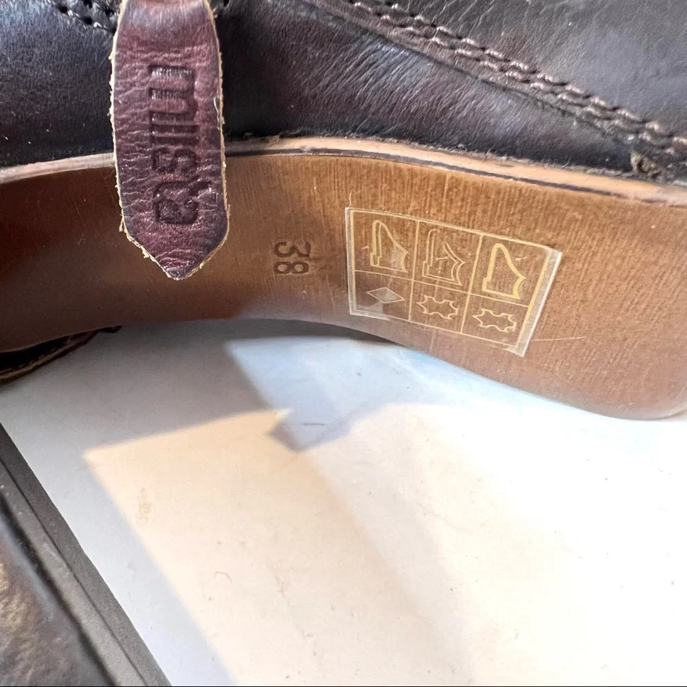 MIISTA Genuine Leather Platform Ankle Booties Two Tone Size 7 - Picture 6 of 11